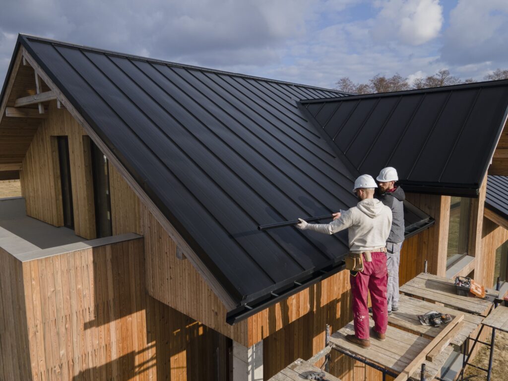 working on metal roof in palm bay